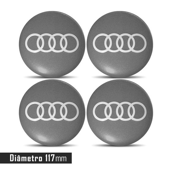 Jogo 4 Emblema Roda Audi 117mm.