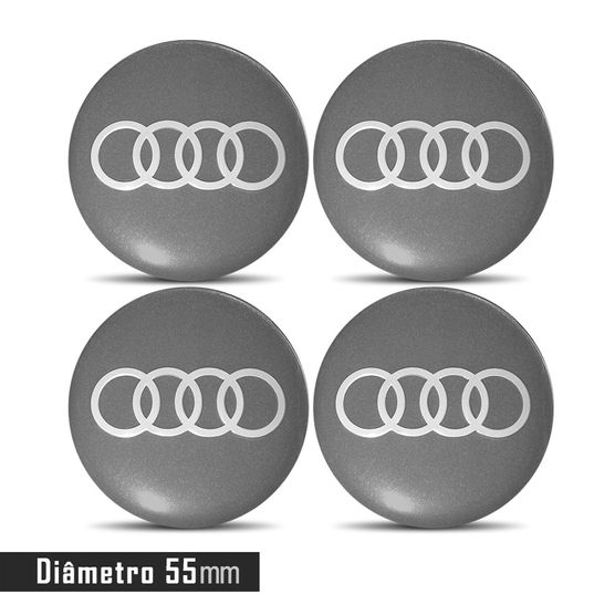 Jogo 4 Emblema Roda Audi 55mm.