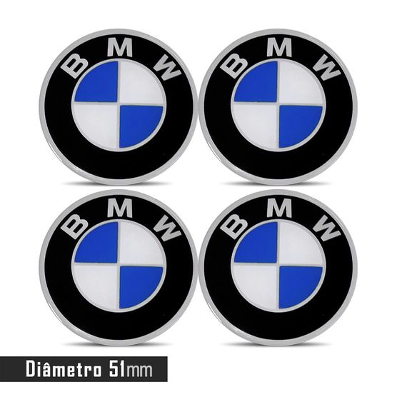 Jogo 4 Emblema Roda BMW 51mm