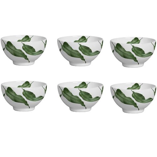 Jogo 6 Bowls para Sopa em Cerâmica Leaves 400ml