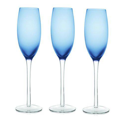 Jogo 6 Taças Champagne Azul Class Home