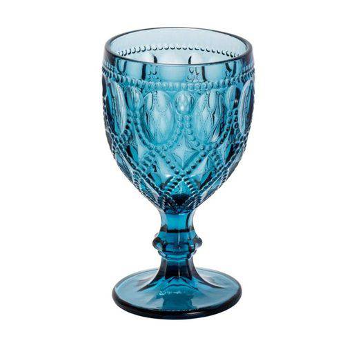 Jogo 6 Taças de Vidro para Agua Diamond Azul 290 Ml 25584