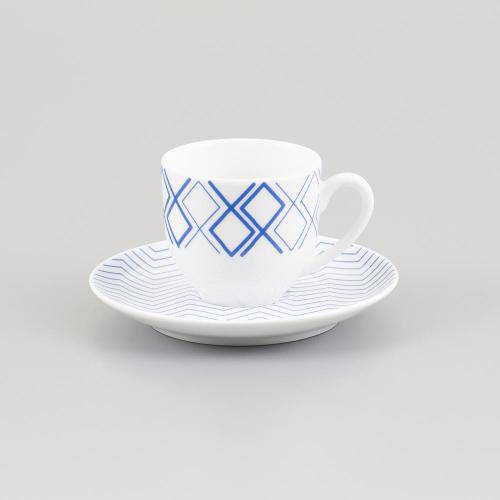Jogo 6 Xícaras de Café com Píres de Porcelana 100ml Arpeggio - 17014