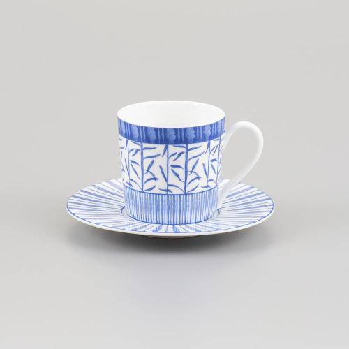 Jogo 6 Xícaras de Chá com Píres de Porcelana 220ml Blue Dream