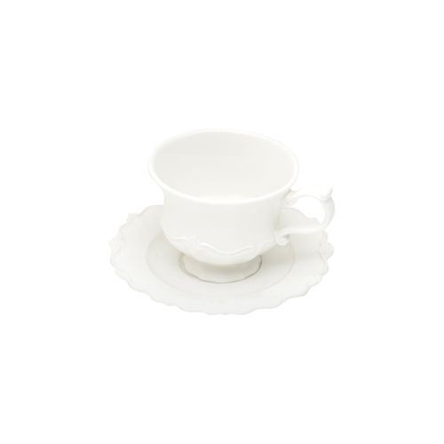 Jogo 6 Xícaras de Chá em Porcelana Branco Fancy 200ml - Wolff