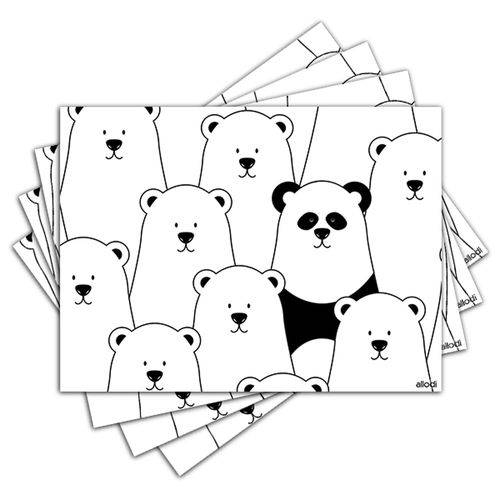Jogo Americano - Panda com 4 Peças - X1111Jo