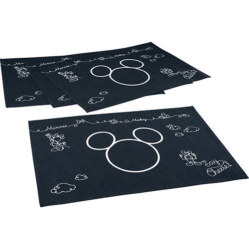 Jogo Americano Retangular Estampado Mickey e Minnie 30x41cm com 4 Peças Color - Lepper
