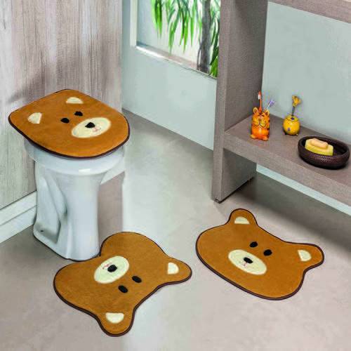 Jogo Banheiro Formato Urso Caramelo
