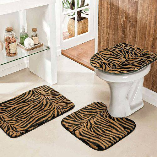 Jogo Banheiro Safari Standard 3 Pecas Tigre