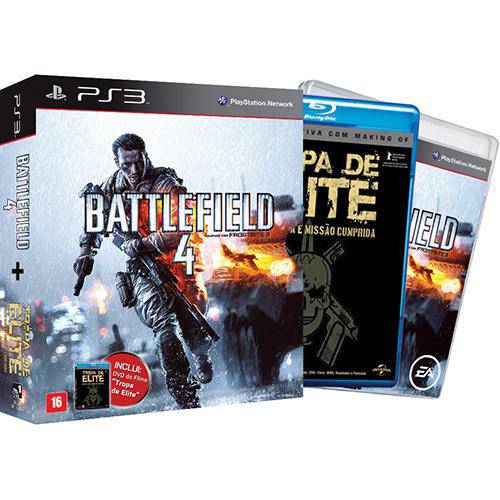 Jogo Battlefield 4 Limited Edition, Ps3 + Blu-Ray Filme Tropa de Elite