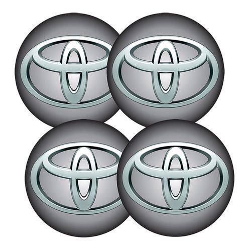 Jogo Bottom/ Emblema para Calota Toyota 51mm Degrade 4 Peças Resinado