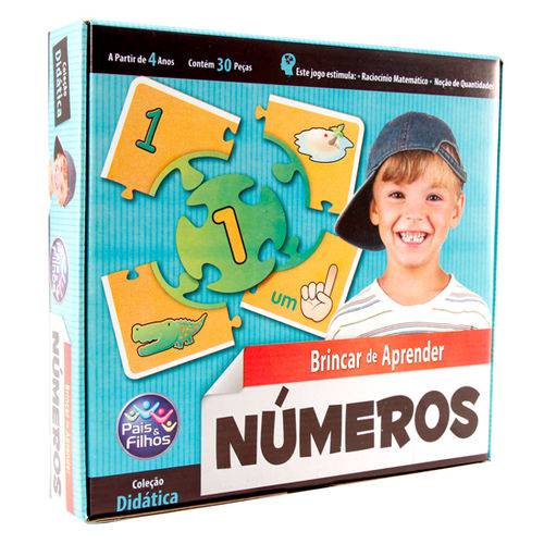 Jogo Brincar de Aprende Números com 30 Peças - Pais e Filhos