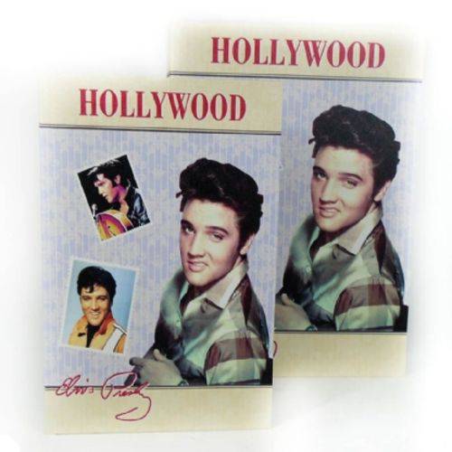 Jogo Caixa Livro Hollywood Elvis Presley 2 Peças Madeira