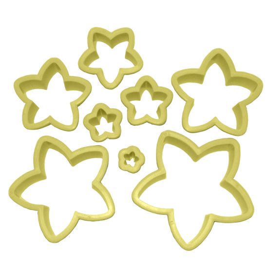 Jogo Cortadores de Pasta Americana e Biscuit Blue Star Estrela com 8 Peças