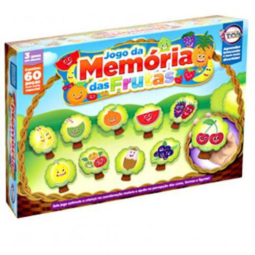Jogo da Memória das Frutas 60 Peças - Toia Brinquedos