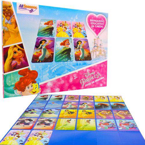 Jogo da Memória Disney Princesa Brinquedo Educativo 26 Cartas