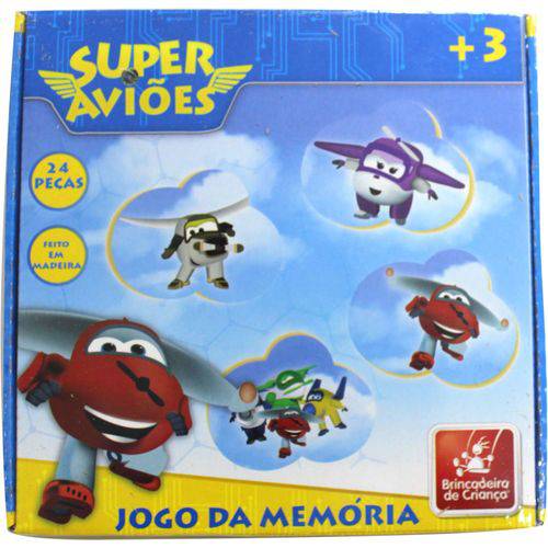 Jogo da Memoria Super Avioes em Madeira Brinc. de Crianca Unidade