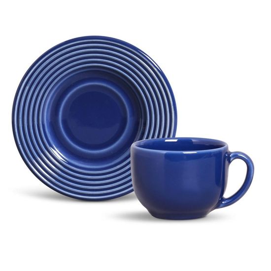 Jogo de 6 Xícaras de Chá com Pires Argos Azul Navy