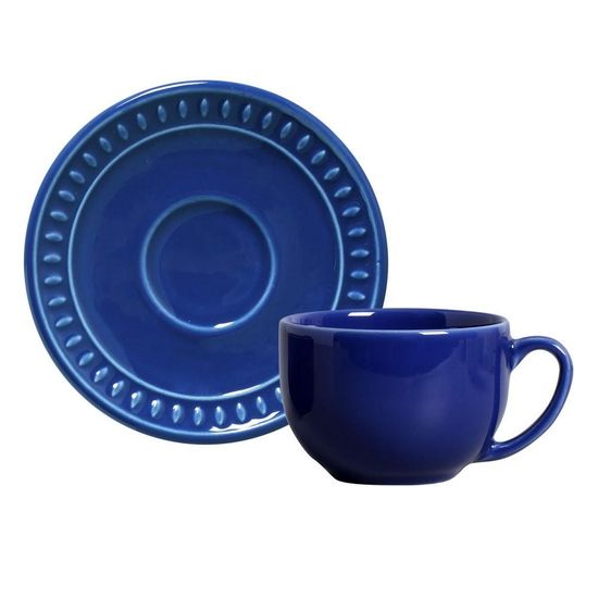 Jogo de 6 Xícaras de Chá com Pires Sevilha Azul Navy