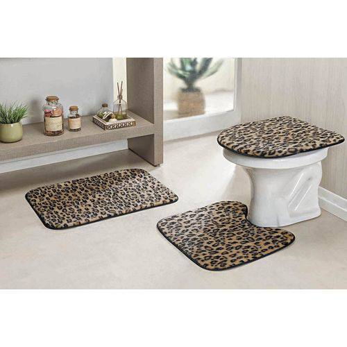 Jogo de Banheiro Safari Standard 3 Pecas Leopardo