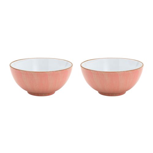 Jogo de Bowls em Porcelana Bon Gourmet Watercolor 14cm 2 Peças Rosa
