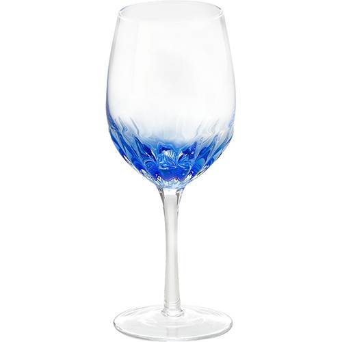 Jogo de Taças Craqueladas de Vidro para Vinho 360ml Azul 6 Peças - Rojemac