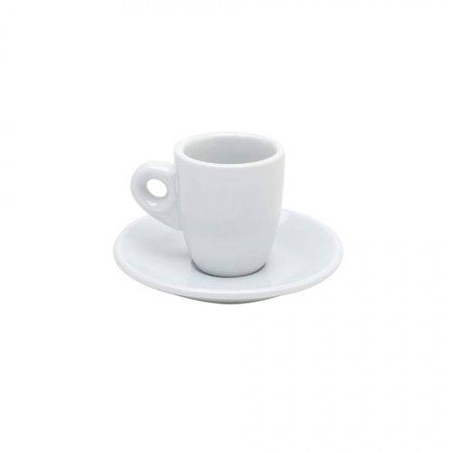 Jogo de Xícaras de Café com Pires Porcelana 12 Peças 70ml Rojemac Branco