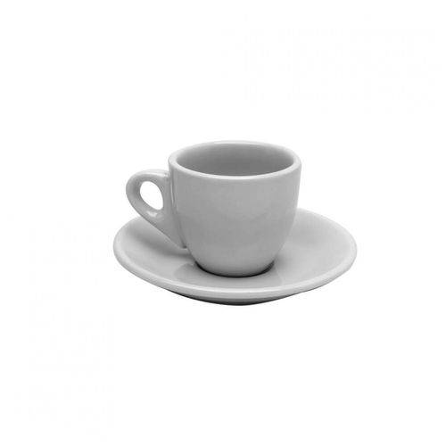 Jogo de Xícaras de Café com Pires Porcelana 12 Peças Rojemac Branco