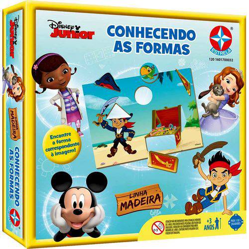 Jogo Educativo Conhecendo Formas Disney Junior Linha Madeira - Estrela