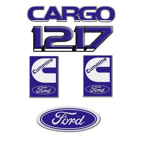 Jogo Emblemas Caminhão Ford Cargo 1217 Oval Cummins