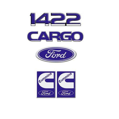 Jogo Emblemas Caminhão Ford Cargo 1422 Oval Cummins