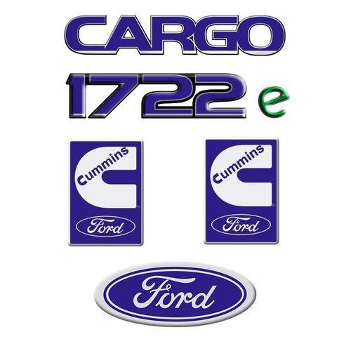 Jogo Emblemas Caminhão Ford Cargo 1722 e Oval Cummins