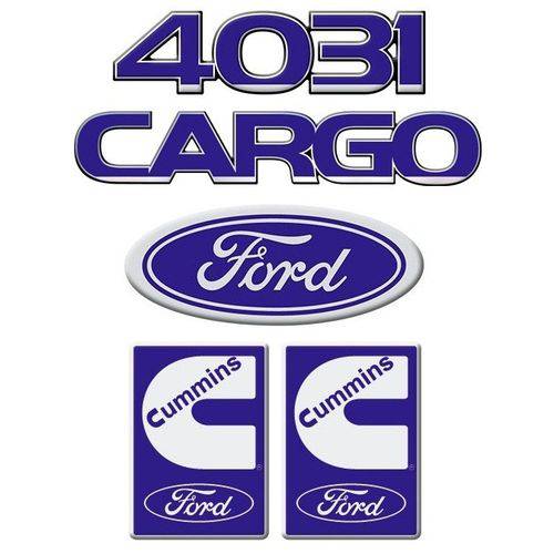 Jogo Emblemas Caminhão Ford Cargo 4031 Oval Cummins