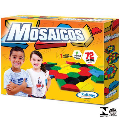 Jogo Infantil Educativo Mosaicos 72 Peças 5144.3 Xalingo