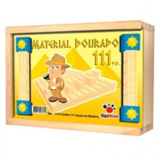 Jogo Material Dourado Individual Madeira 111 Pc Cia