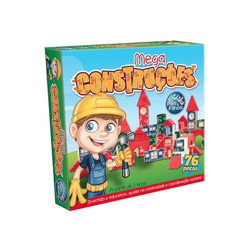 Jogo Mega Construções - 76 Peças - Pais e Filhos Único Único