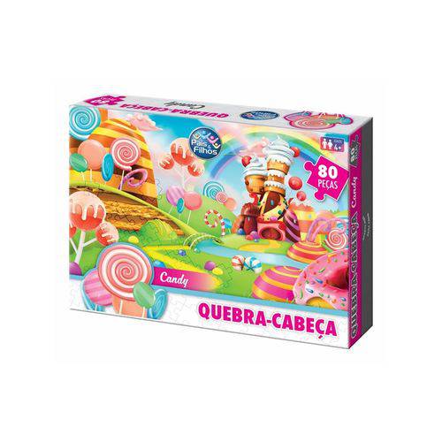 Quebra-cabeça Candy 80 Peças - Pais e Filhos