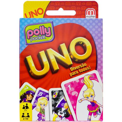 Jogo Uno Polly Pocket Mattel 2 a 10 Jogadores com 108 Cartas