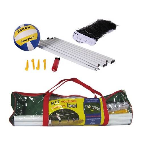 Jogo Volei Kit C/ Rede Mastros Bomba Infladora Bola Voleibol Blx8 4882