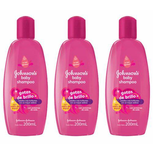 Johnsons Baby Gotas de Brilho Shampoo 200ml (kit C/03)
