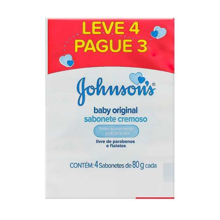 Johnson's Baby Sabonete Original em Barra 80g Cada Leve 4 Pague 3