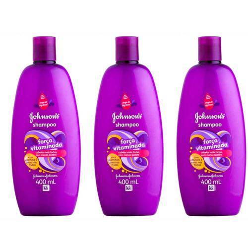Johnsons Força Vitaminada Shampoo Infantil 400ml (kit C/03)