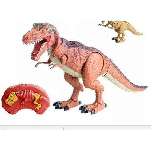Jurassic Rex Dinossauro Luz Som Movimento Controle Remoto