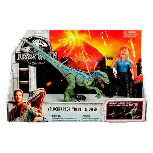 Jurassic World - Conjunto Aventura - Velociraptor e Owen - Mattel FMM51