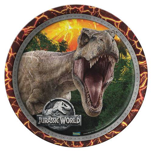 Jurassic World New Prato Papel 18cm C/8 - Festcolor