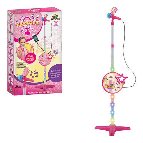 Karaokê Brinquedo Infantil com Microfone Conecta Celular