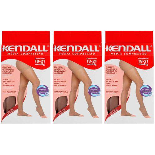 Kendall 1703 Meia Calça Média Compressão S/ Ponteira Mel G (kit C/03)