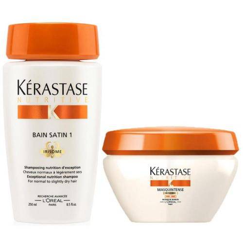 Kérastase Kit Duo Nutritive Cabelos Finos - Shampoo Bain Satin 1 250ml + Máscara Cabelos Finos 200ml
