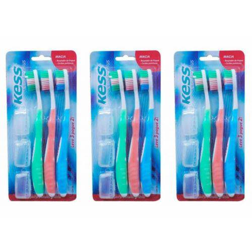 Kess Escova Dental + Capa Protetora C/3 (kit C/03)