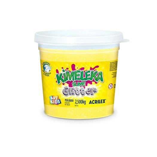Kimeleka Slime com Glitter Amarelo 2,5kg 58250 Acrilex